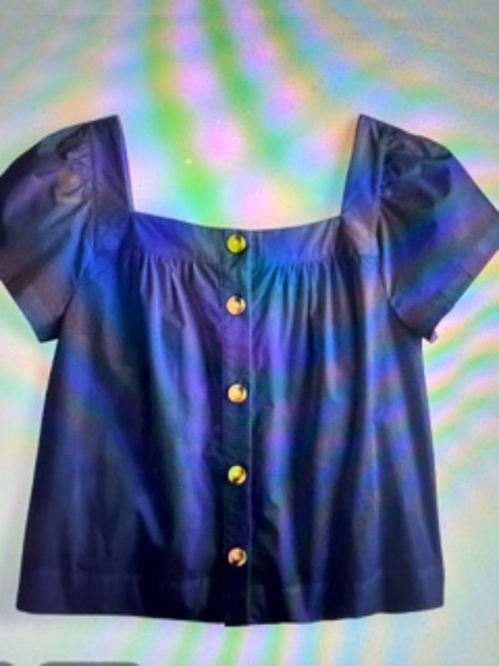 NEW WITH TAGS! J. Crew Point Sur Button-Front Square Neck Top, Med $59.50